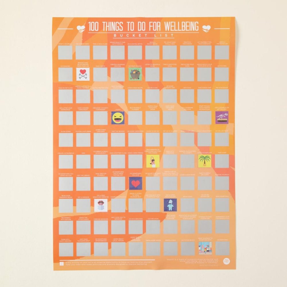 Posters |   100 Things To Do For Your Wellbeing Art Posters