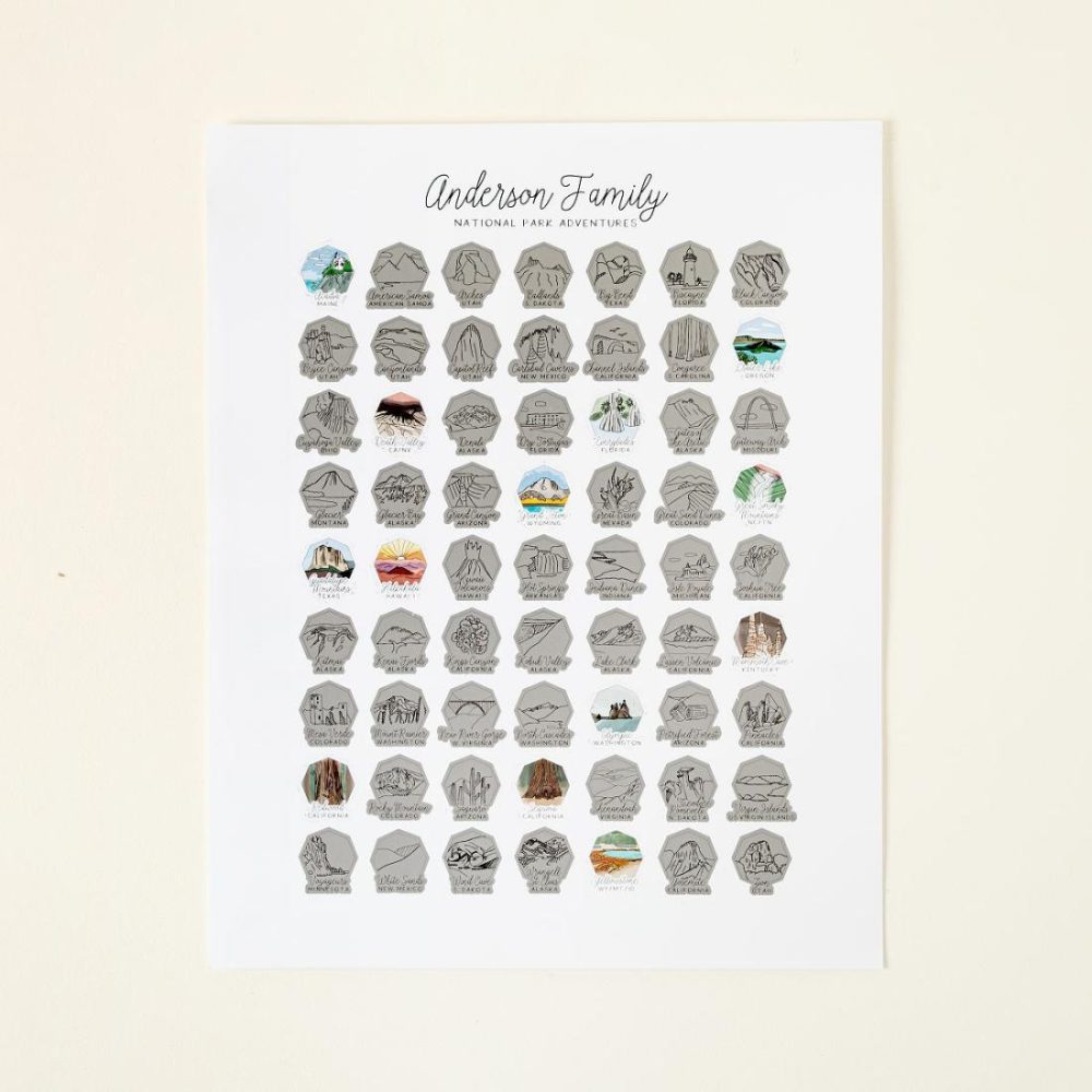 Posters |   Personalized National Parks Scratch Off Poster Art Family & Couple