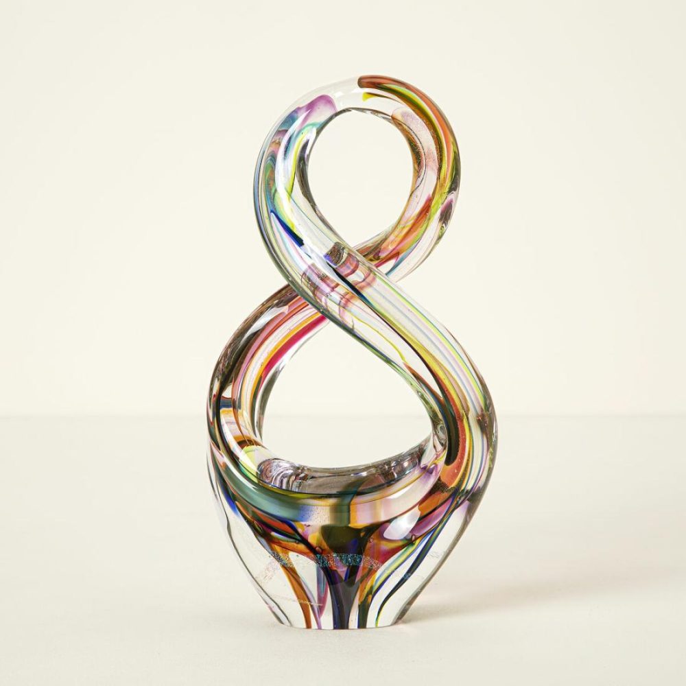 Sculpture |   Rainbow Glass Infinity Sculpture Art Family & Couple