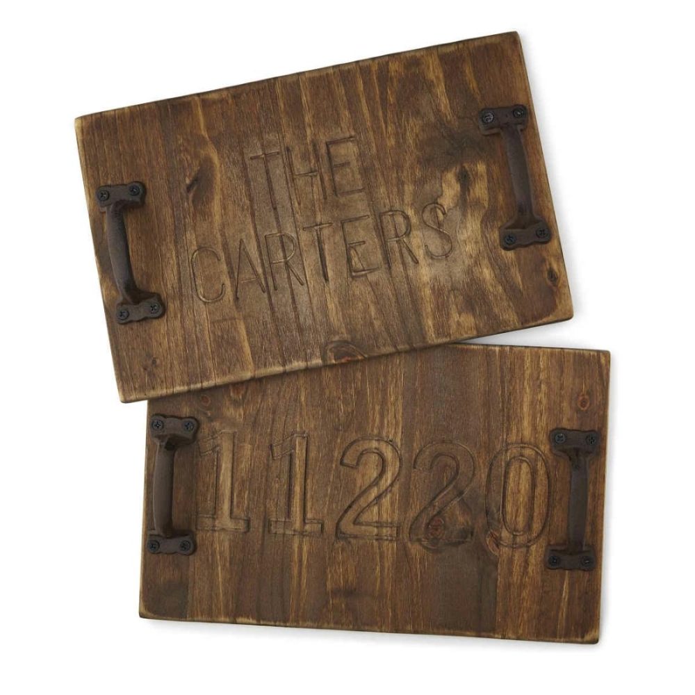 Serving Dishes & Trays |   Personalized Rustic Serving Tray Serveware Serving Dishes & Trays