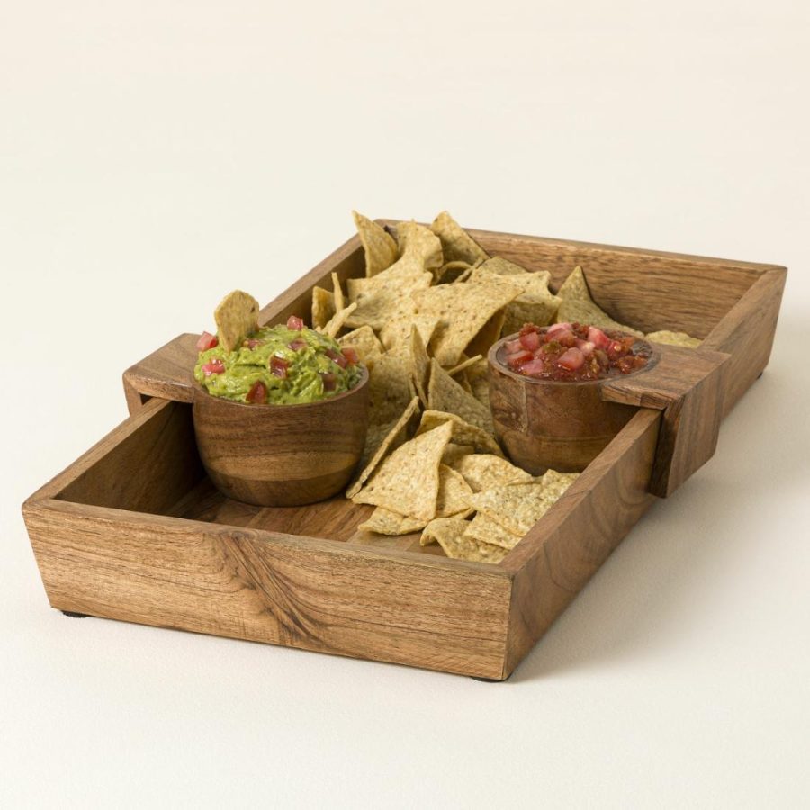 Snack Dishes & Bowls |   Convertible Chip & Dip Snack Server Serveware Serving Dishes & Trays