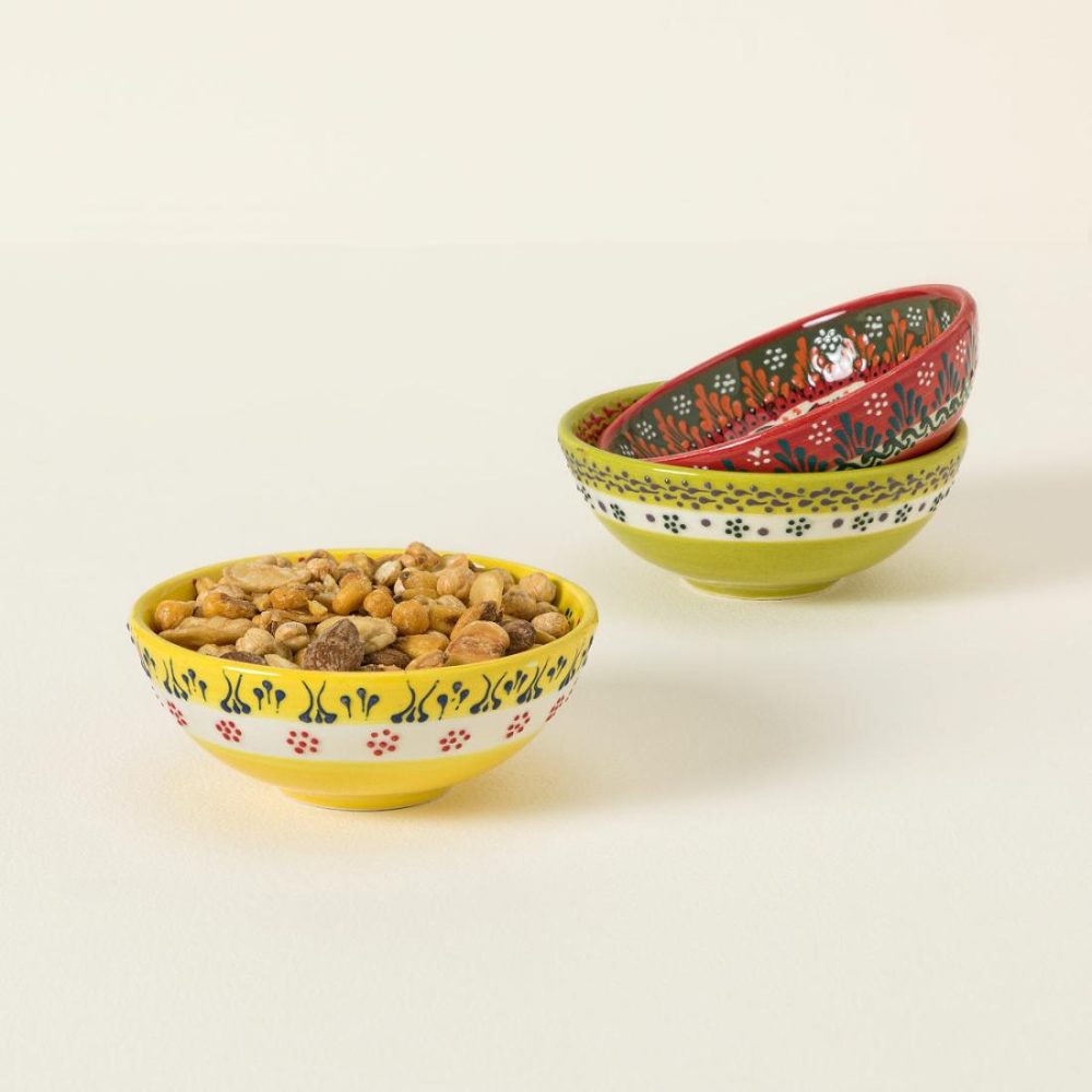 Snack Dishes & Bowls |   Garden Mezze Snack Bowls – Set Of 3 Serveware Snack Dishes & Bowls