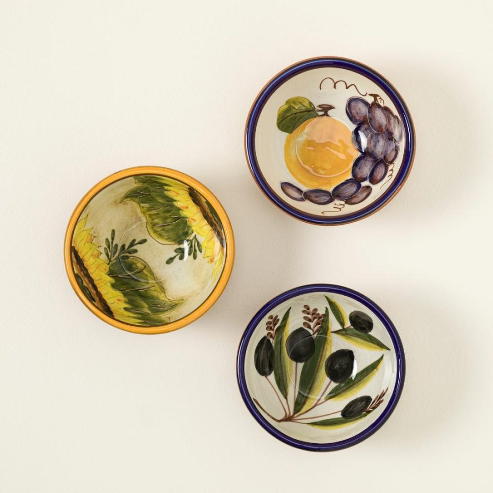 Snack Dishes & Bowls |   Hand-Painted Farmhouse Dipping Bowl Serveware Snack Dishes & Bowls