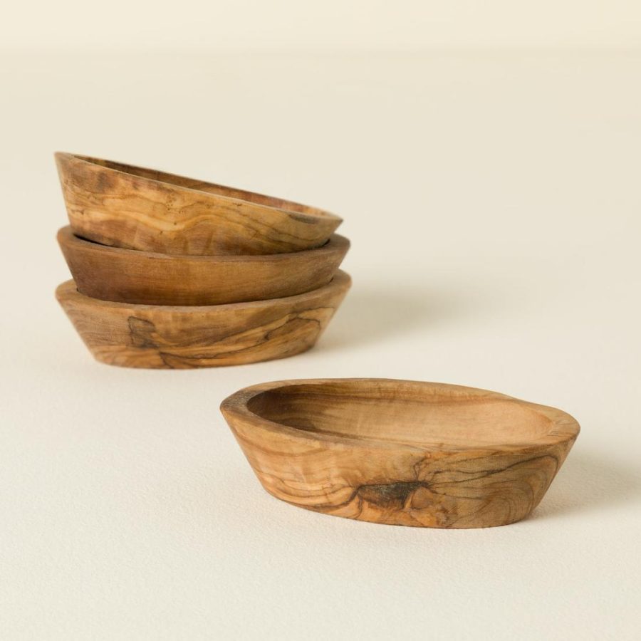 Snack Dishes & Bowls |   Italian Olivewood Aperitivo Bowls – Set Of 4 Serveware Serving Dishes & Trays