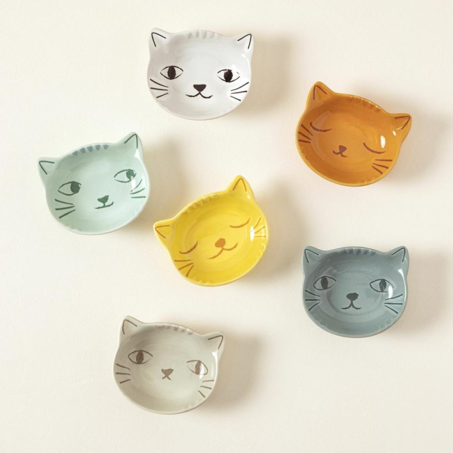 Snack Dishes & Bowls |   Little Cat Snack Dishes – Set Of 6 Serveware Serving Dishes & Trays