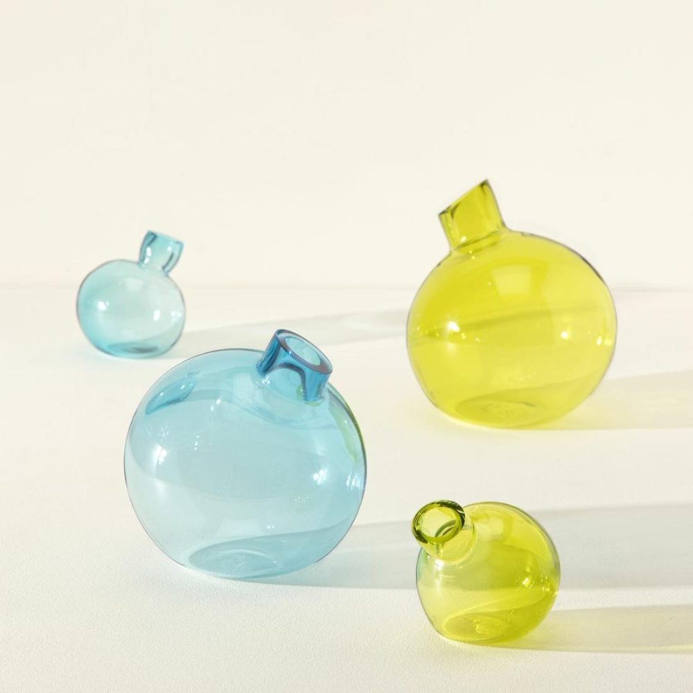 Vases |   Tilted Blown Glass Bud Vase Decor Decorative Accents