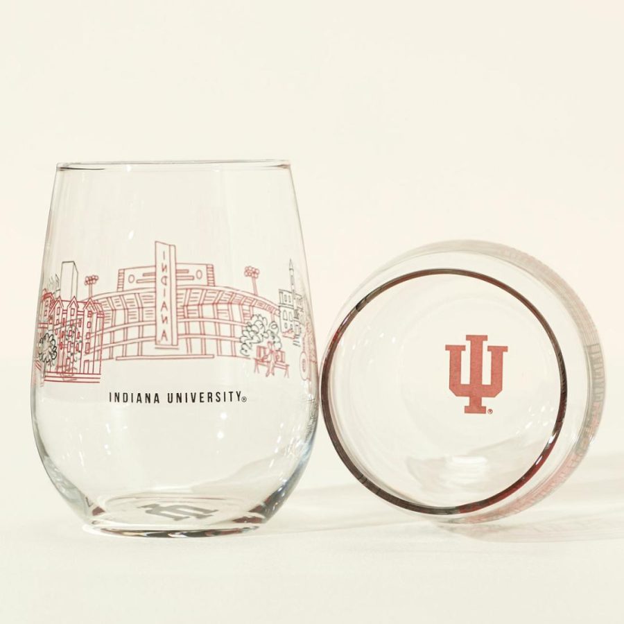 Wine Glasses |   College Cityscape Wine Glasses – Set Of 2 Drinkware Wine Glasses