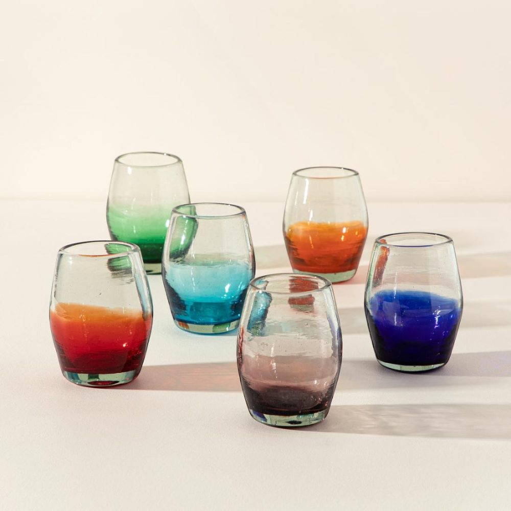 Wine Glasses |   Multicolor Ombre Stemless Wine Glass Set Drinkware Wine Glasses