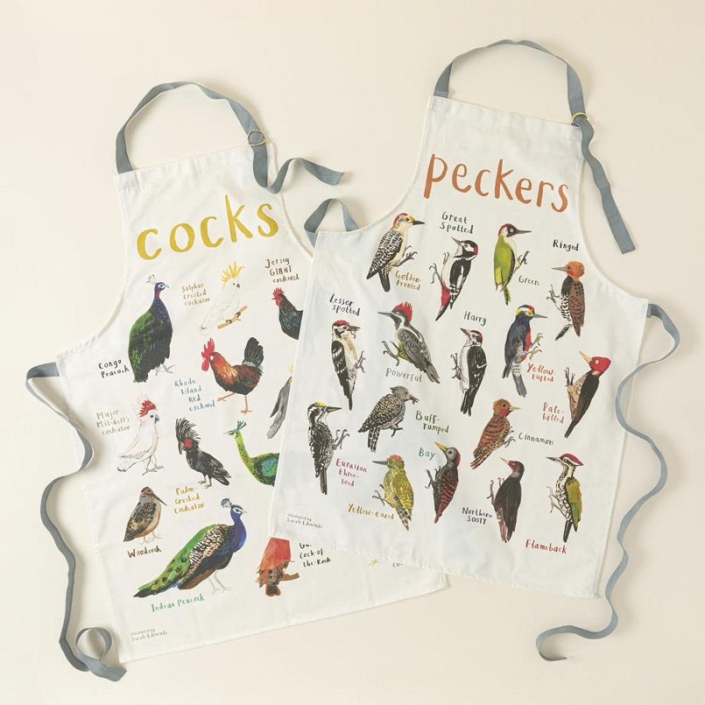 Linens |   Fowl Language Apron – Peckers & Cocks Kitchen Linens