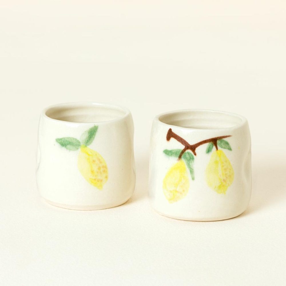 Mugs & Cups |   Handmade Ceramic Limoncello Cups – Set Of 2 Drinkware Mugs & Cups