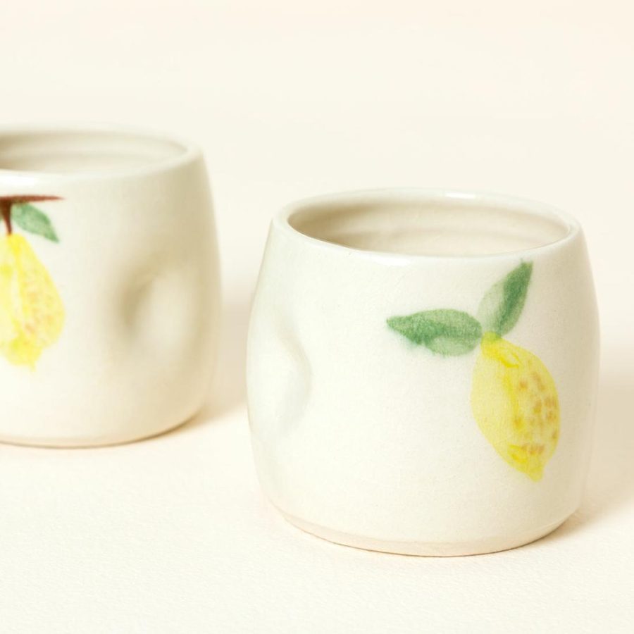 Mugs & Cups |   Handmade Ceramic Limoncello Cups – Set Of 2 Drinkware Mugs & Cups