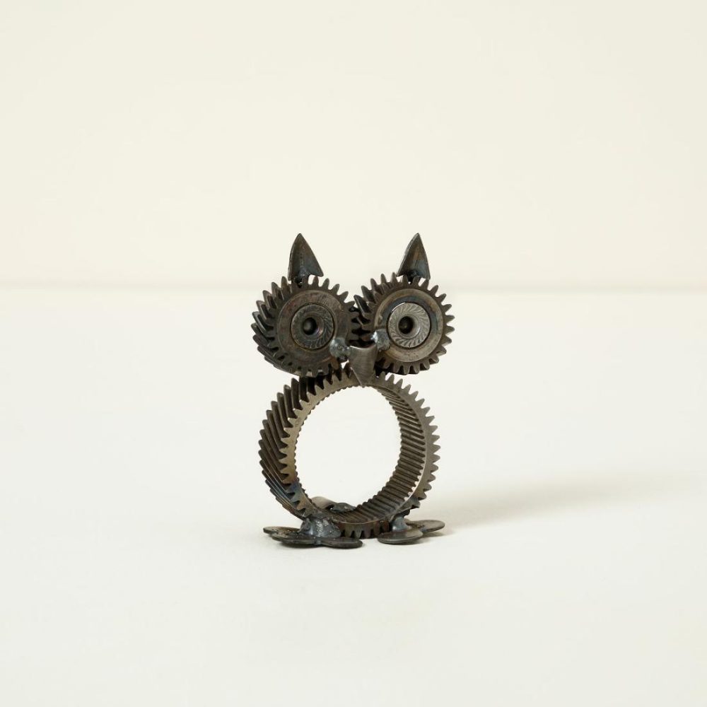 Desktop Sculptures |   Repurposed Gear Owl Desk Sculpture Desktop Sculptures Desktop Sculptures